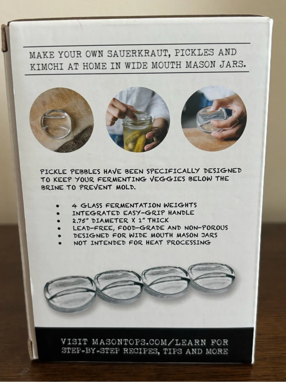 Mason Jar Pickle Pebble Fermentation Weights